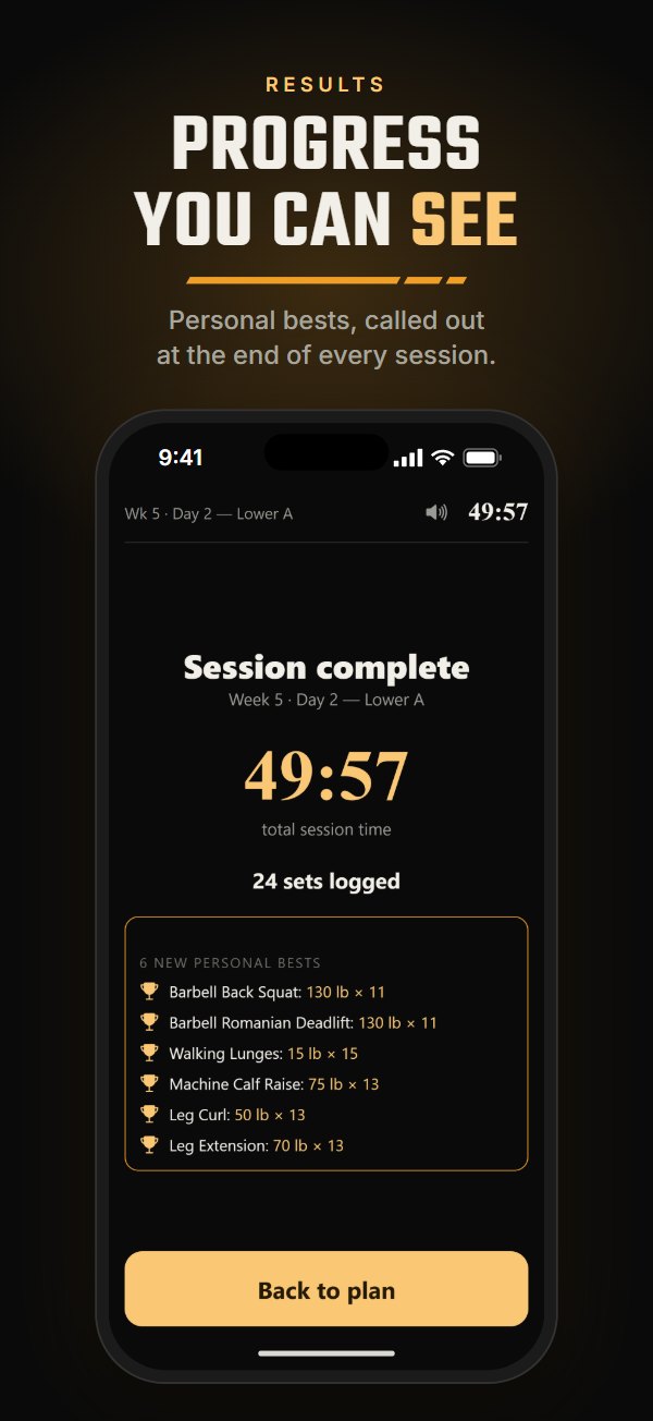 Progress you can see: personal bests after a session